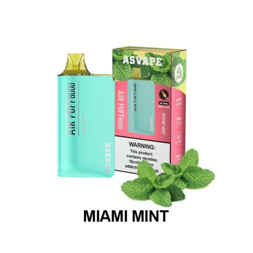 Asvape Air Puff 8000 Nicotine Vapes Miami Mint