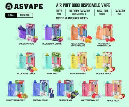 Asvape Air Puff 8000 Nicotine Vapes All Products