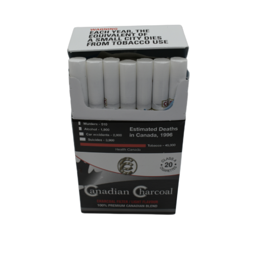 Canadian Charcoal Light Cigarettes Pack Open