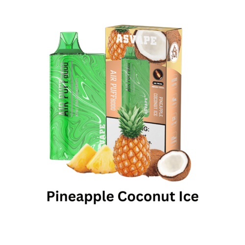 Asvape Air Puff 8000 Nicotine Vapes Pineapple Coconut Ice